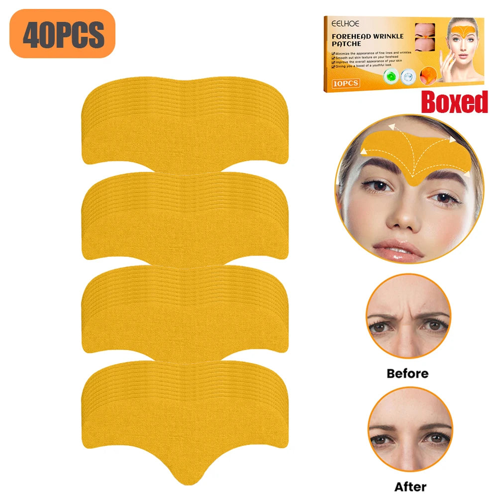 100-10pcs Collagen Forehead Wrinkle Patch Face Mask Head Lines Remover Masks Lifting Anti-Aging Stickers Skin Care Beauty