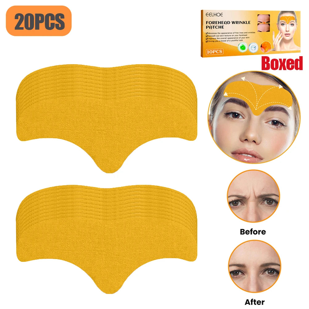100-10pcs Collagen Forehead Wrinkle Patch Face Mask Head Lines Remover Masks Lifting Anti-Aging Stickers Skin Care Beauty