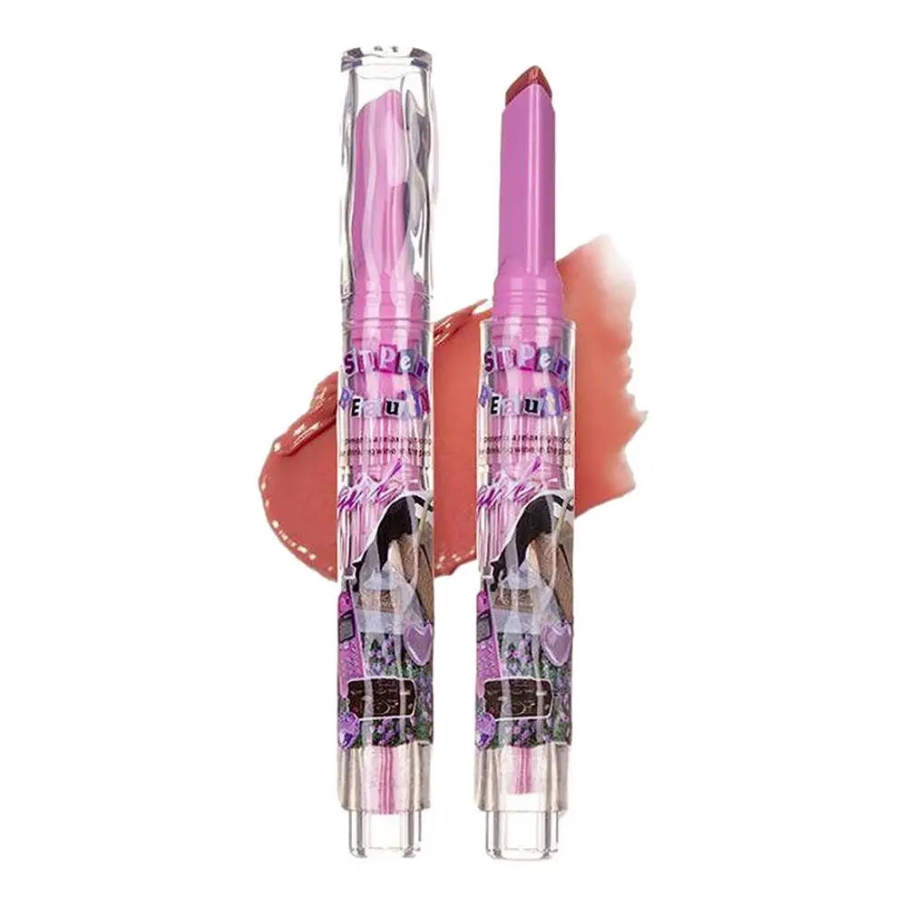 1pcs Flortte Love Shape Lipstick Flower Jelly Water Lip Gloss Clear Light Hydrating Lip Tints Non-stick Cup Korea Cosmetic
