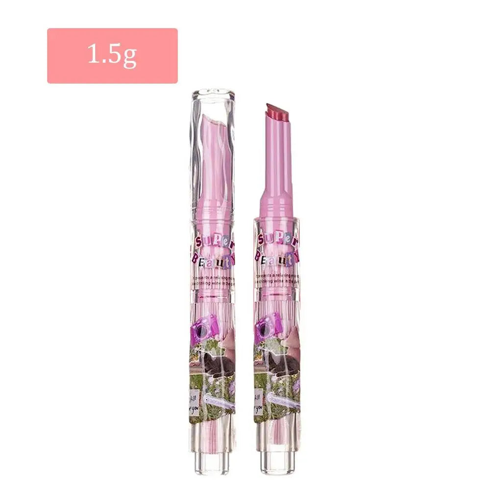 1pcs Flortte Love Shape Lipstick Flower Jelly Water Lip Gloss Clear Light Hydrating Lip Tints Non-stick Cup Korea Cosmetic