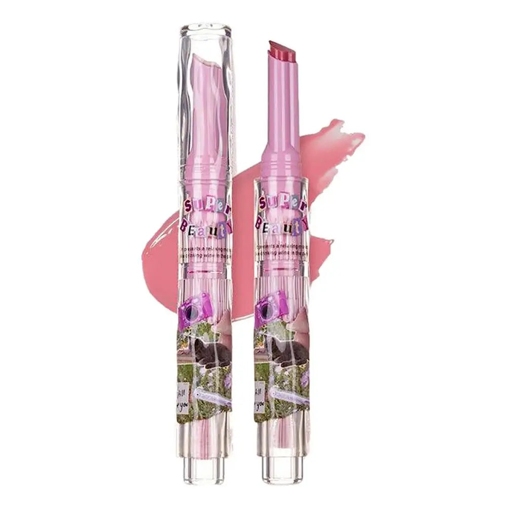 1pcs Flortte Love Shape Lipstick Flower Jelly Water Lip Gloss Clear Light Hydrating Lip Tints Non-stick Cup Korea Cosmetic