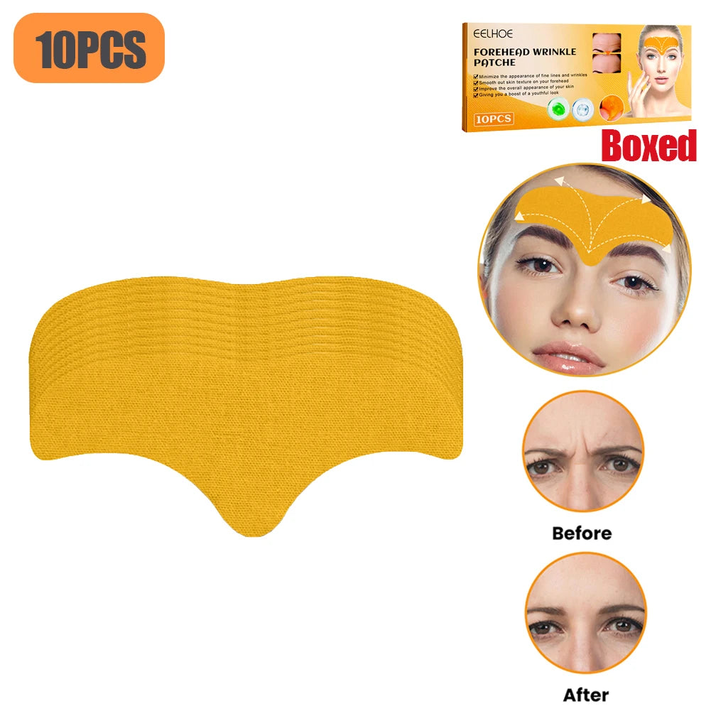 100-10pcs Collagen Forehead Wrinkle Patch Face Mask Head Lines Remover Masks Lifting Anti-Aging Stickers Skin Care Beauty