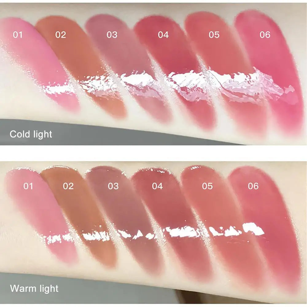 1pcs Flortte Love Shape Lipstick Flower Jelly Water Lip Gloss Clear Light Hydrating Lip Tints Non-stick Cup Korea Cosmetic