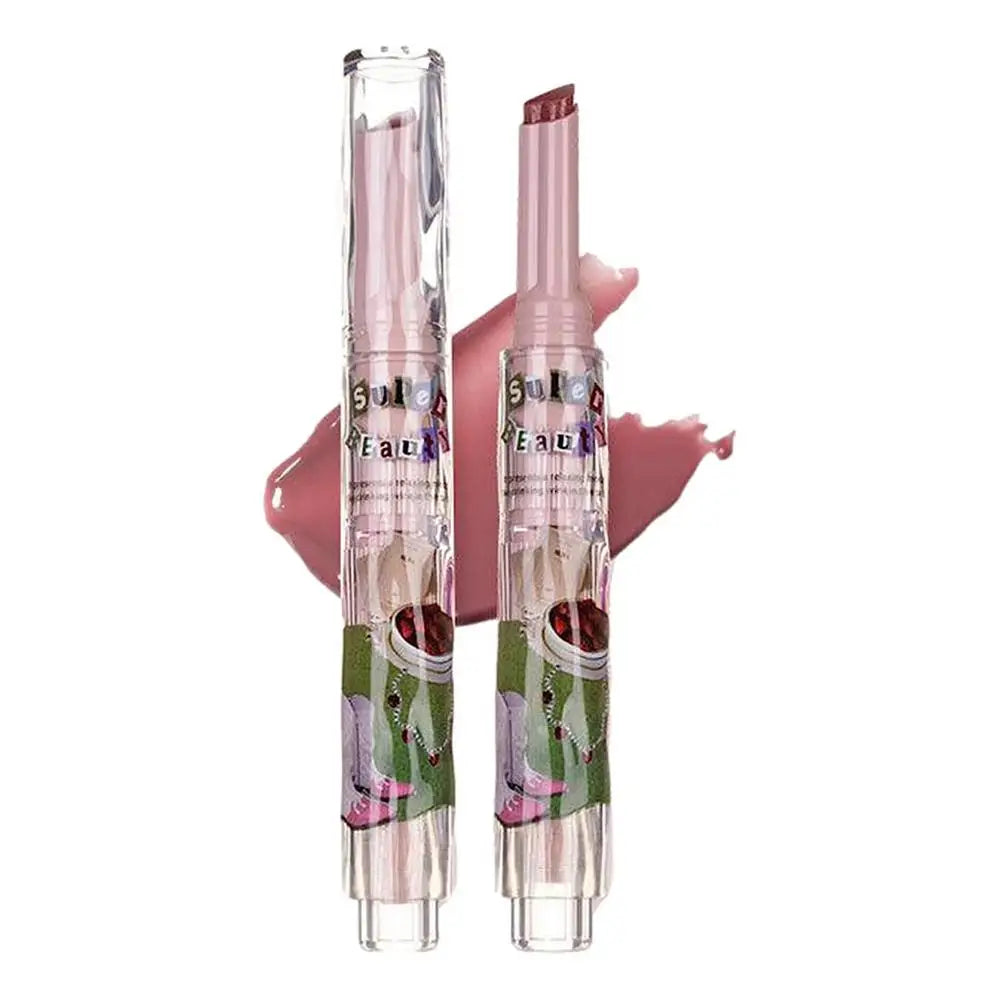 1pcs Flortte Love Shape Lipstick Flower Jelly Water Lip Gloss Clear Light Hydrating Lip Tints Non-stick Cup Korea Cosmetic