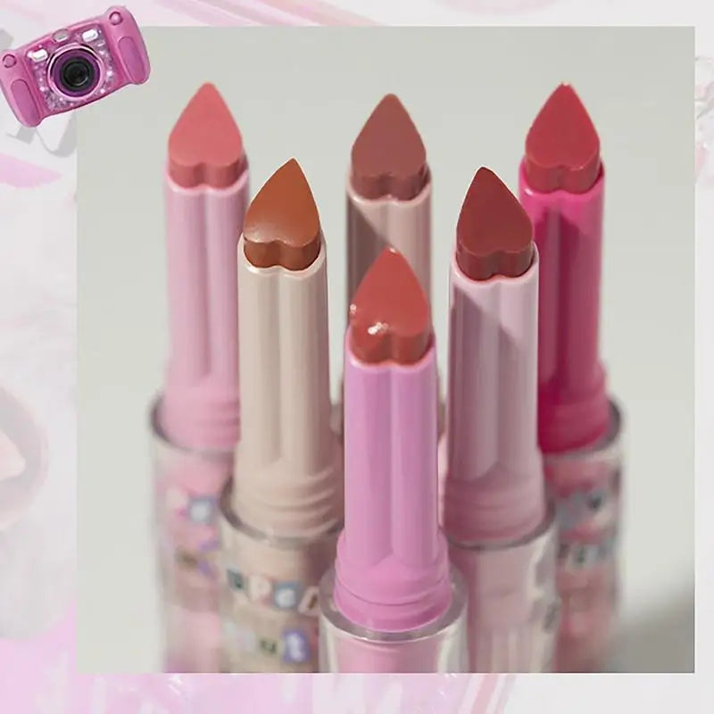 1pcs Flortte Love Shape Lipstick Flower Jelly Water Lip Gloss Clear Light Hydrating Lip Tints Non-stick Cup Korea Cosmetic