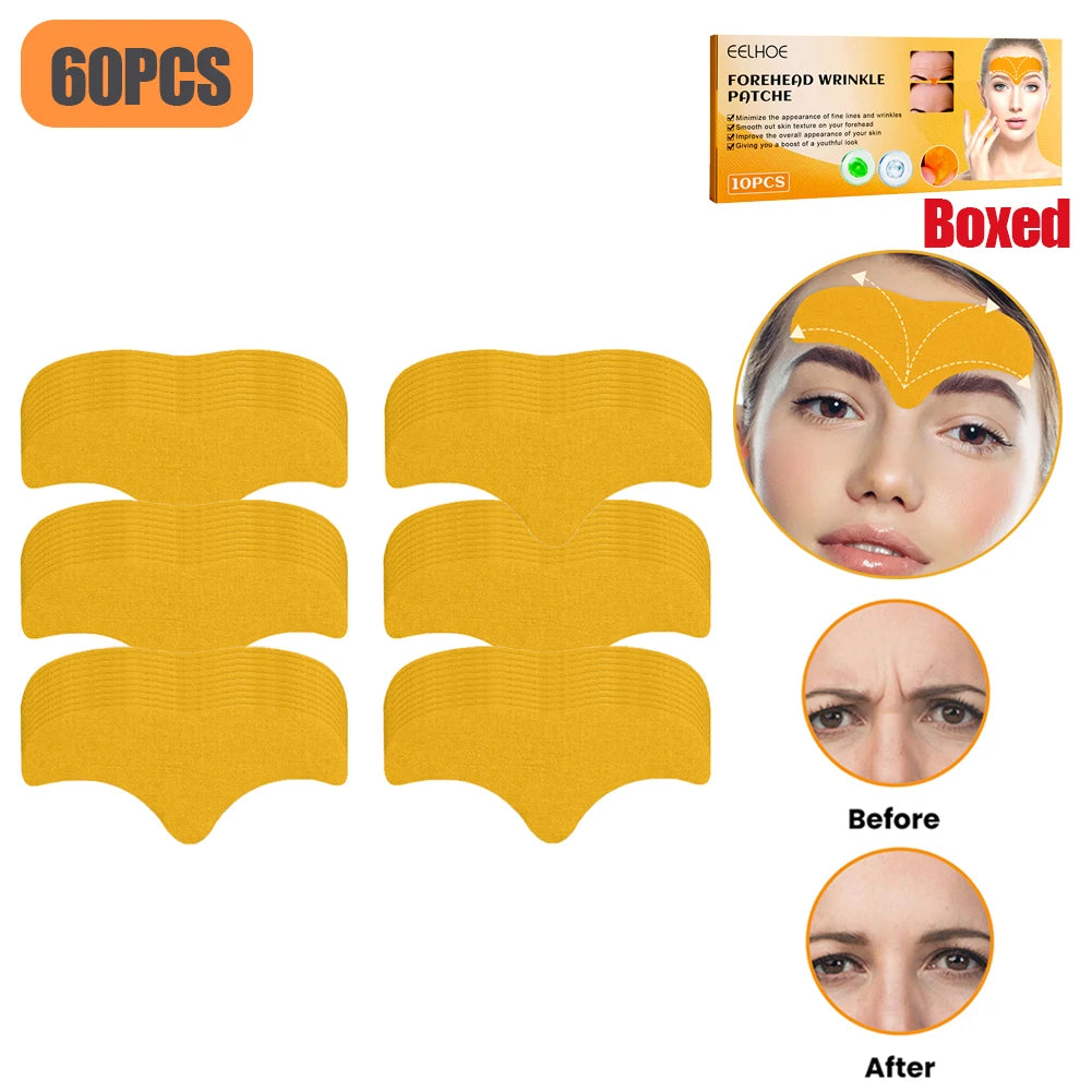 100-10pcs Collagen Forehead Wrinkle Patch Face Mask Head Lines Remover Masks Lifting Anti-Aging Stickers Skin Care Beauty