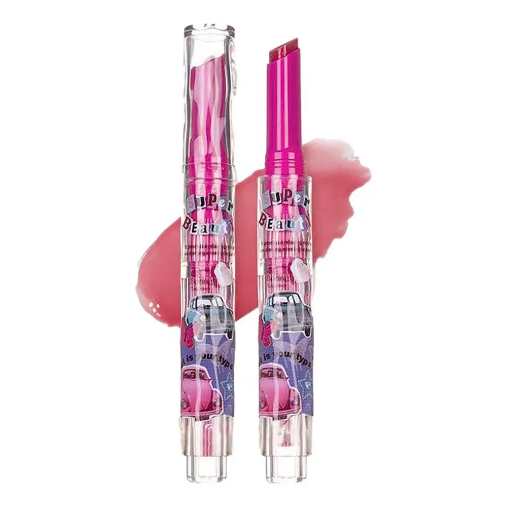 1pcs Flortte Love Shape Lipstick Flower Jelly Water Lip Gloss Clear Light Hydrating Lip Tints Non-stick Cup Korea Cosmetic
