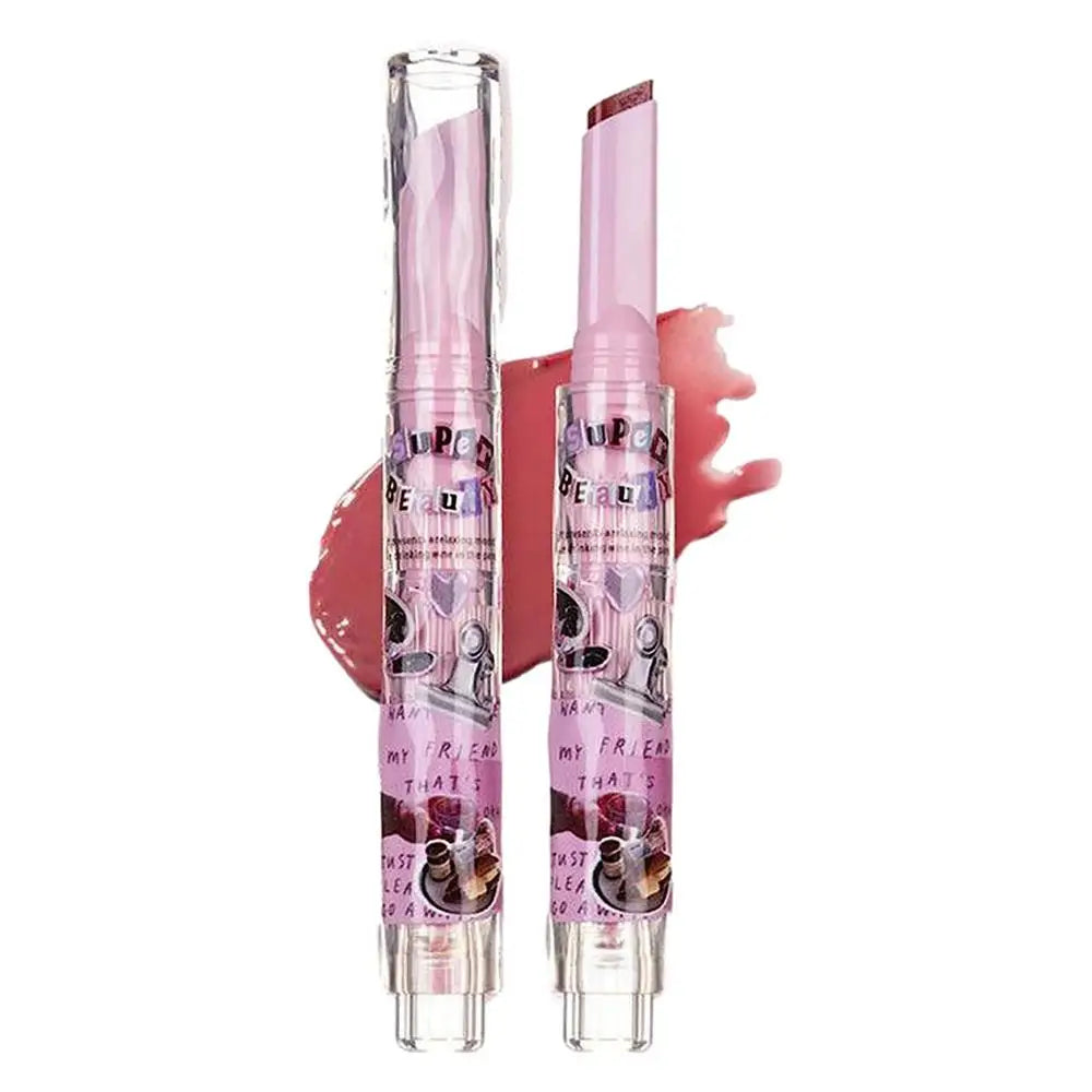 1pcs Flortte Love Shape Lipstick Flower Jelly Water Lip Gloss Clear Light Hydrating Lip Tints Non-stick Cup Korea Cosmetic