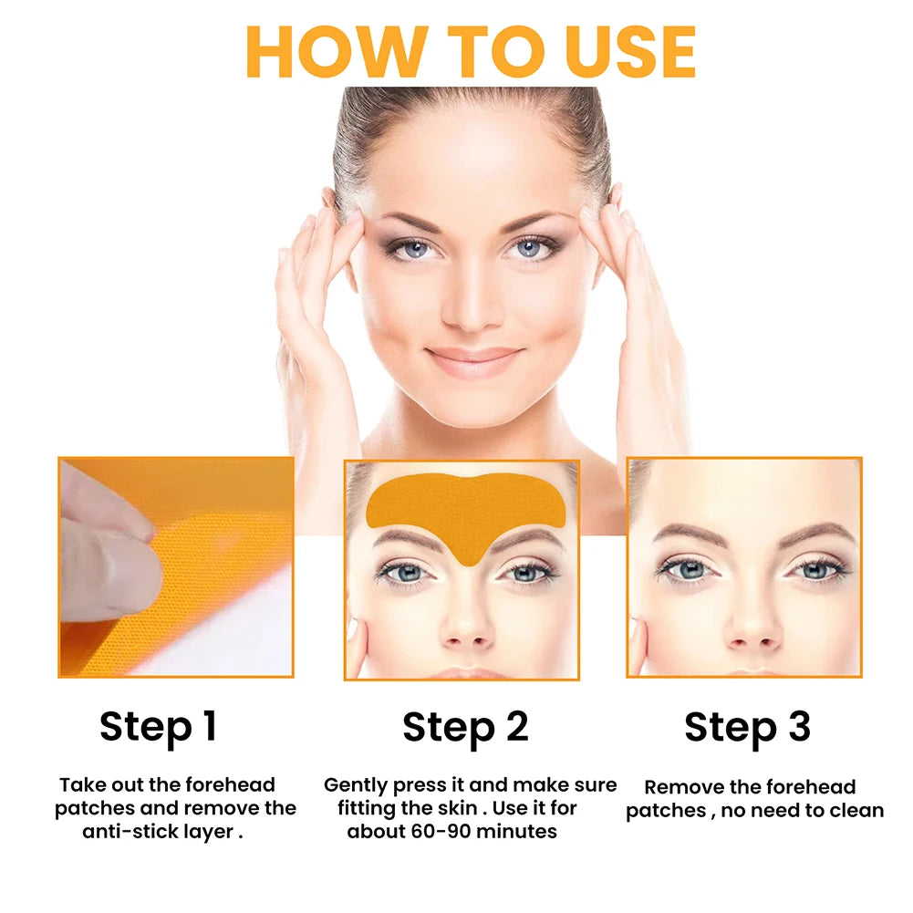 100-10pcs Collagen Forehead Wrinkle Patch Face Mask Head Lines Remover Masks Lifting Anti-Aging Stickers Skin Care Beauty